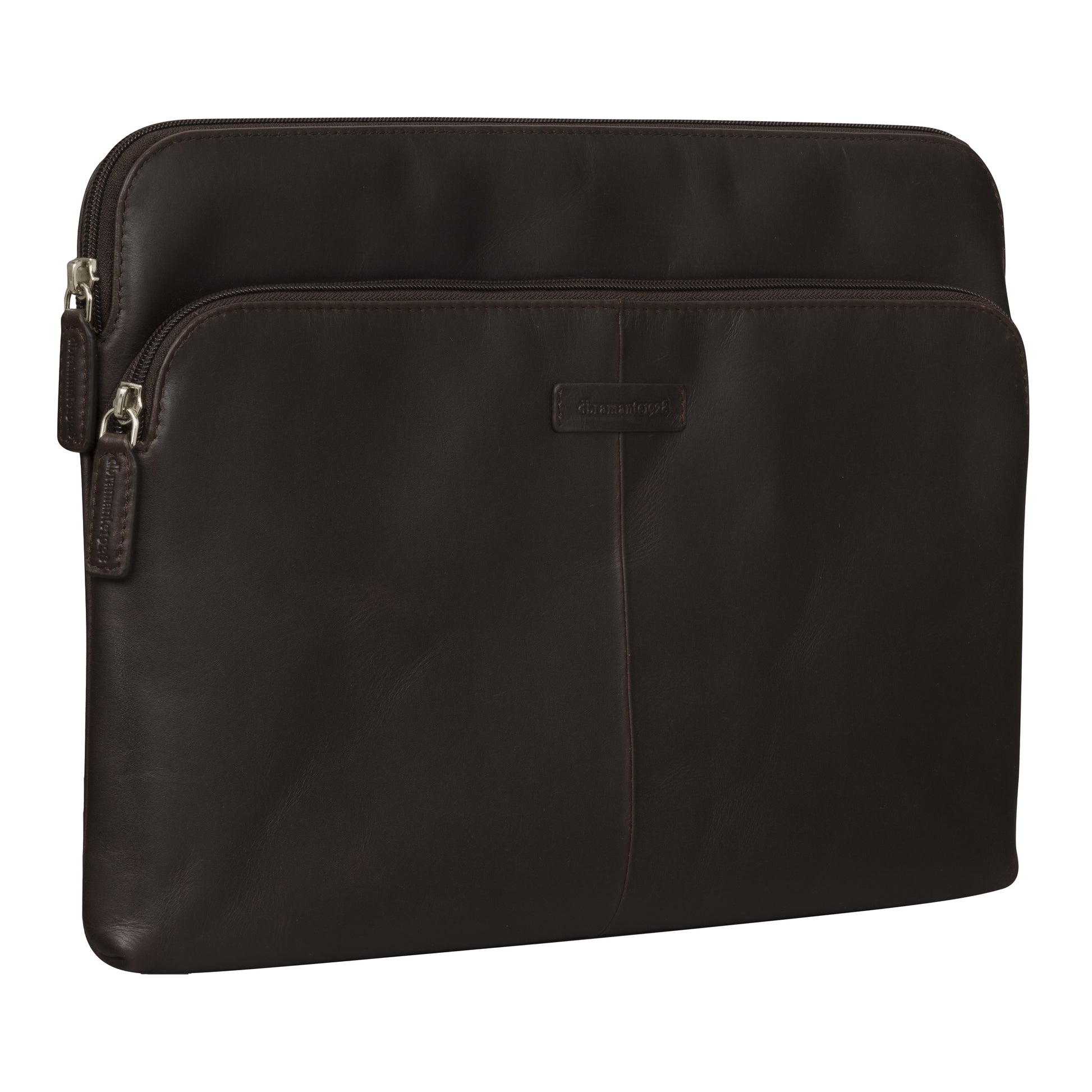 dbramante1928 Notebook-Schutzhülle für MacBook Pro/Air 13" – Vollnarbenleder, Reissverschluss – Schwarz