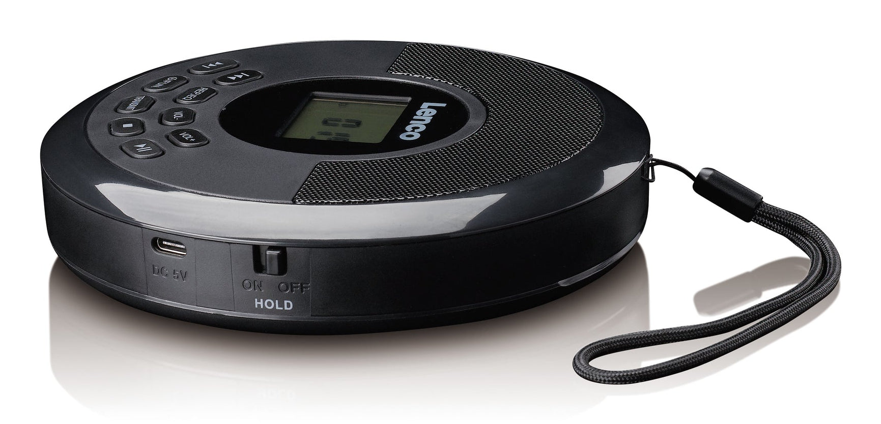 Lenco CD-340BK – Portabler CD-Player, Bluetooth, 5 h Akku – Schwarz