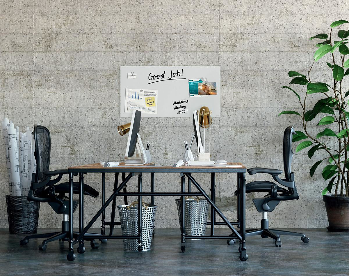 Sigel Whiteboard – 91 × 46 cm, Glas, magnetisch, Wandmontage, inkl. Magnete, Montagesatz