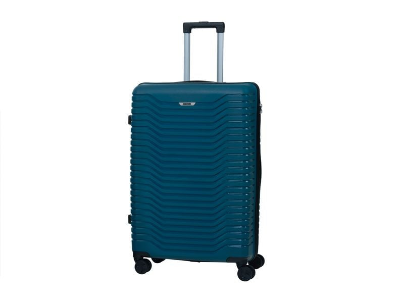 KOOR Trolley – 95 l, Hartschale, 4 Rollen, mit TSA, Petrol, 46 × 76 × 30 cm