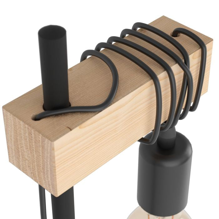 EGLO Tischleuchte TOWNSHEND 43515 – E27, max. 10 W, 50 cm, IP20 – Schwarz