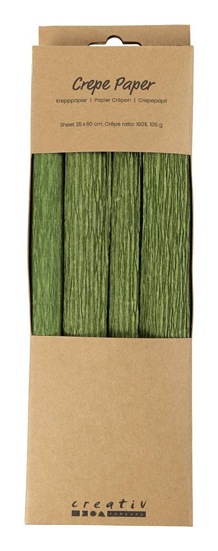 Creativ Company Krepppapier-Rolle – 25 cm × 60 cm, grün, 105 g/m²