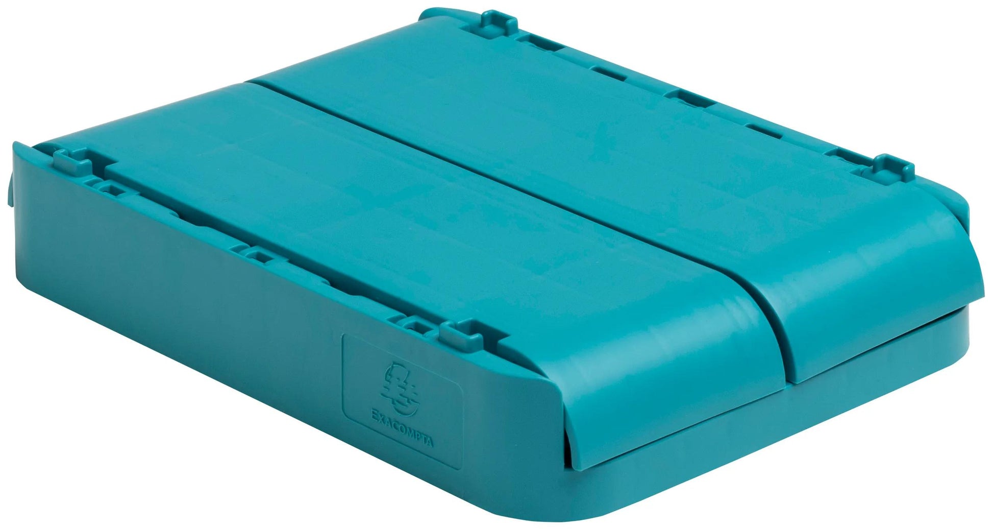 Exacompta Aufbewahrungsbox – für A6+, klappbar, pazifikblau, Polypropylen (PP), B 188 × H 95 × T 138 mm