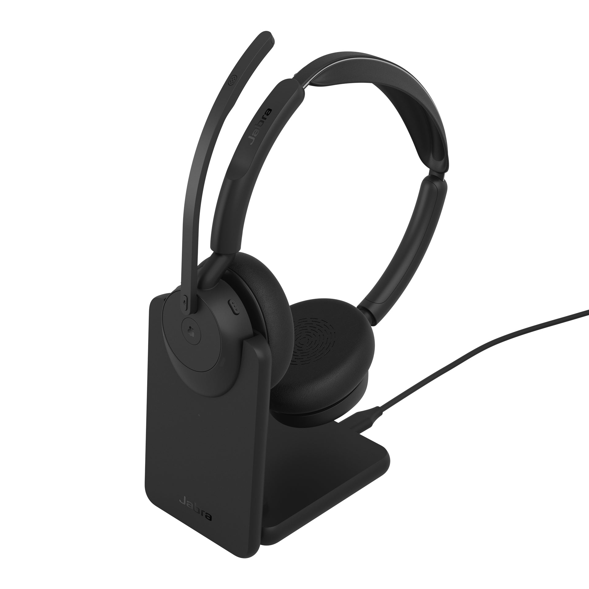 Jabra Evolve3 45 Office-Headset – On-Ear, Stereo, BT, MS Teams zertifiziert, mit USB-A-Dongle, Schwarz