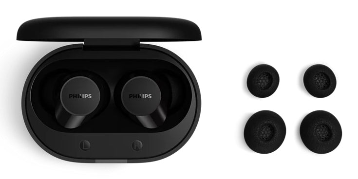 Philips TAT1300BK/00 TWS In-Ear – mit Ladecase, Schwarz, BT 6.0