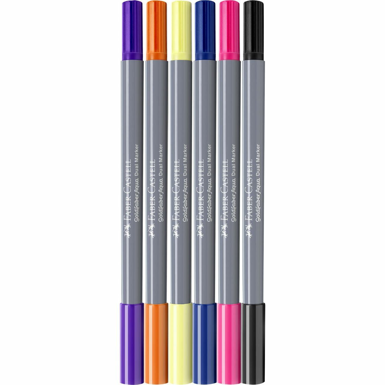 Faber-Castell Brush Pen – Pinselspitze, Finelinerspitze – sortiert – 6er-Set – wasservermalbar