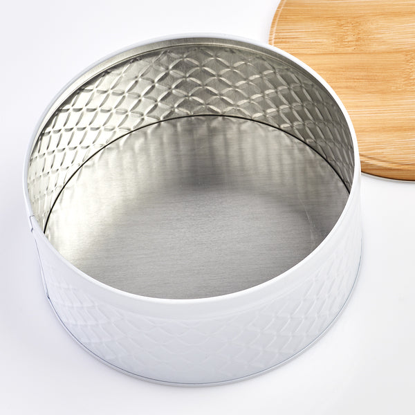 Zeller Present Vorratsdose 2 l, Ø 20 × 9,3 cm, Metall, Weiss