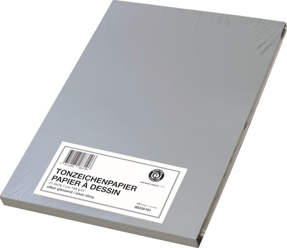 Papyrus Zeichenpapier A4, 130 g/m², silber, glänzend