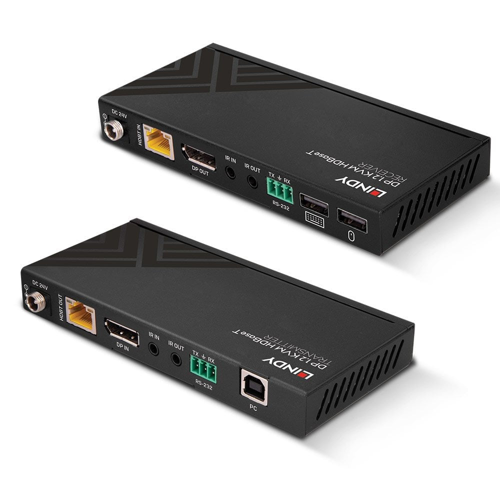 Lindy DisplayPort 1.2 KVM-Extender über HDBaseT (Cat6), bis 150 m, IR, RS-232