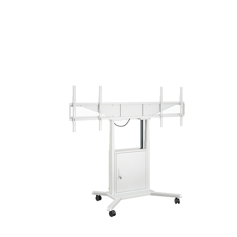 Hagor Digital-Signage-Stand für 46–65" Displays – 2 Monitore, motorisiert, höhenverstellbar, mit Rollen, abschliessbar