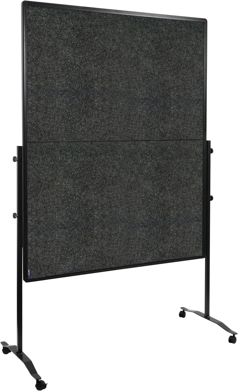 Legamaster Moderationswand – Filz, mit Rollen, doppelseitig – 120 × 150 cm – Grau, Alurahmen