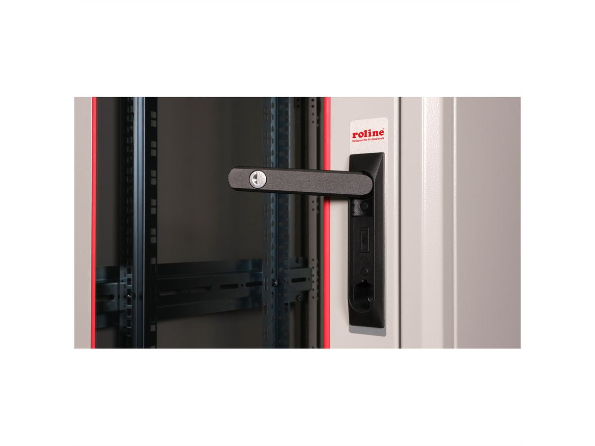 ROLINE Basic – 19" Netzwerkschrank 32U, IP20, abschliessbar, 600 × 600 × 1560 mm, lichtgrau, Stahl