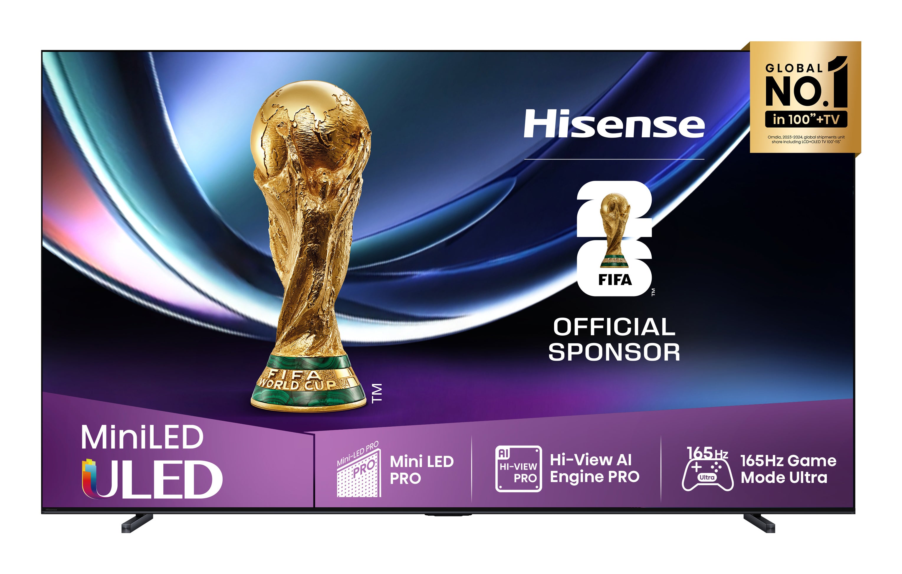 Hisense 100U7Q PRO – 100" TV – 4K UHD – Mini-LED – VIDAA – 165 Hz – 2000 cd/m² – Dolby Vision, HDR10+