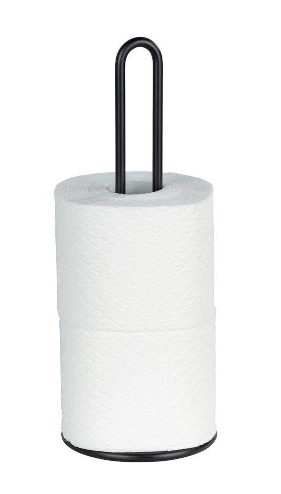 WENKO Küchenrollenhalter Metall, Ø 12,5 × 32,5 cm, Schwarz