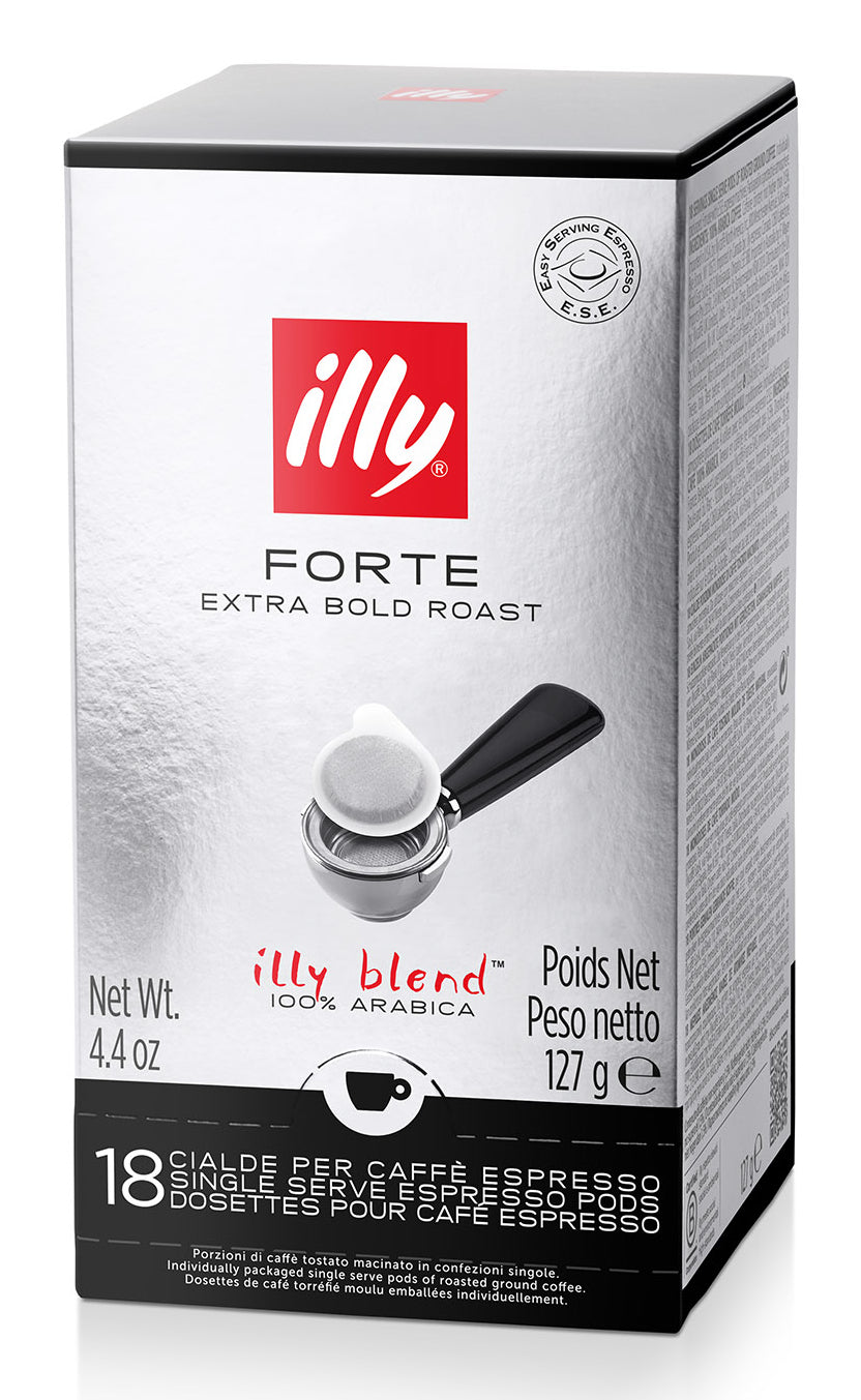 Illy Forte Espresso – Kaffeepads für E.S.E. – Espresso, Intensität 9, 18 Pads