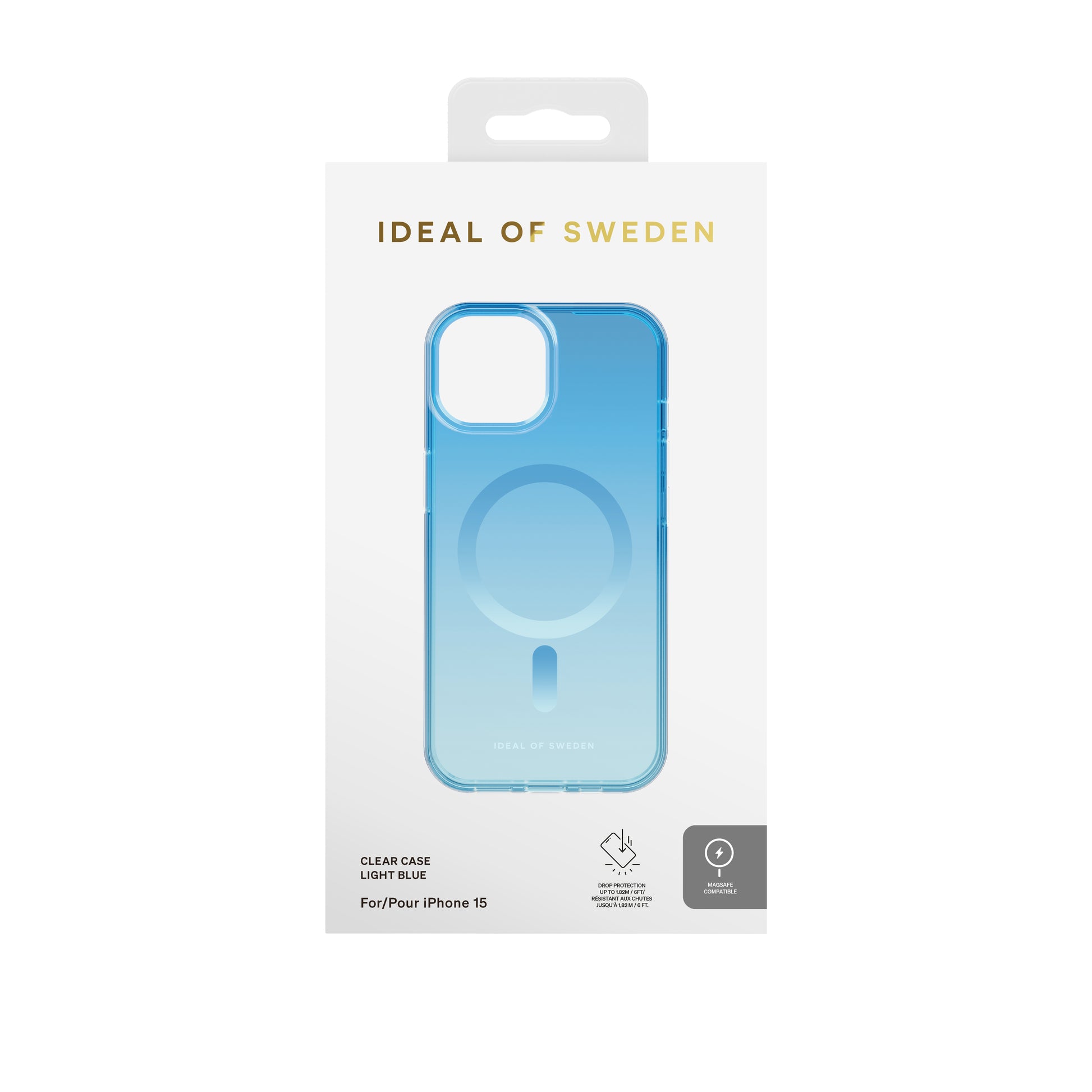 iDeal of Sweden Clear Case Backcover – für Apple iPhone 15, MagSafe, PC, Hellblau, bis 1,8 m Sturzsicher