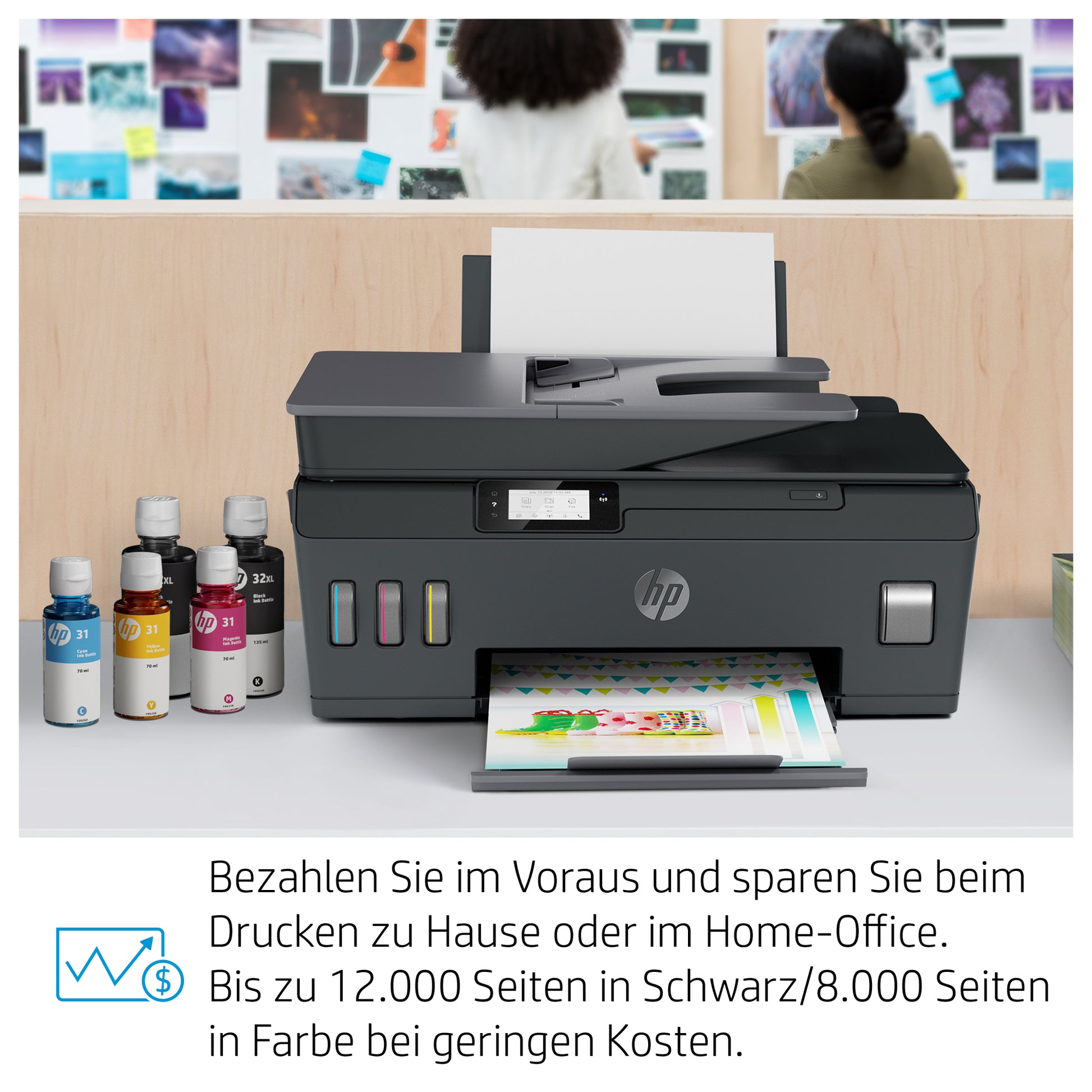 HP Smart Tank Plus 570 Wireless – Farbiger Tintenstrahl-MFP A4, 3-in-1 – USB/WLAN – Duplex, ADF – 11 ppm S/W