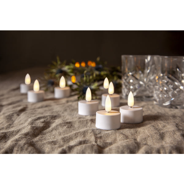 Star Trading LED-Teelicht Flamme – 2er Pack, 3,8 cm, Warmweiss, Timer