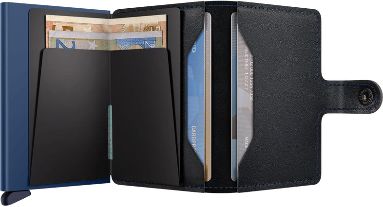 Secrid Miniwallet (Kartenetui) – RFID-Schutz, 10 Karten – 65 × 21 × 102 mm – Leder – Original Black Navy