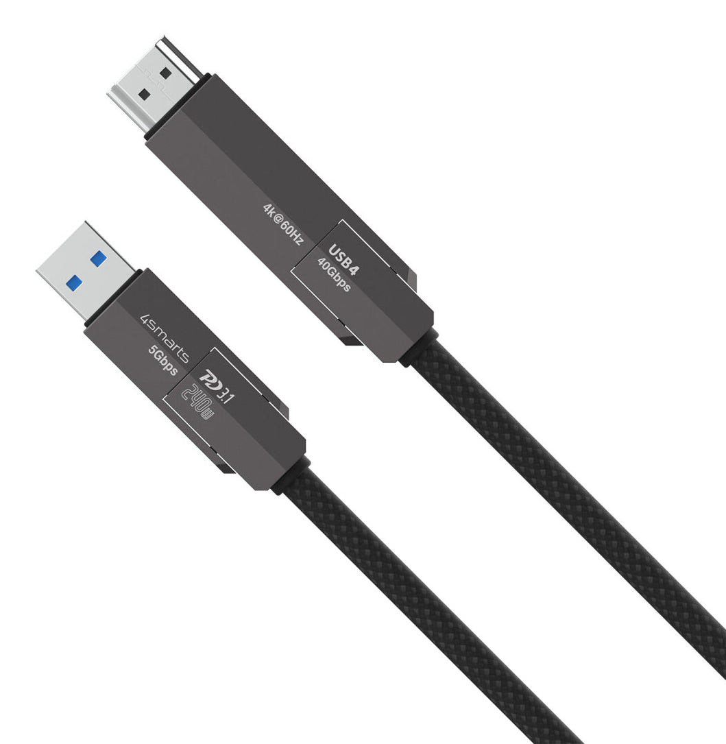 4smarts HDMI-Kabel, USB-A – für Universal, Schwarz