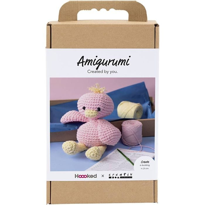 Creativ Company Bastelset Amigurumi Ente – Mehrfarbig, Bio Baumwolle