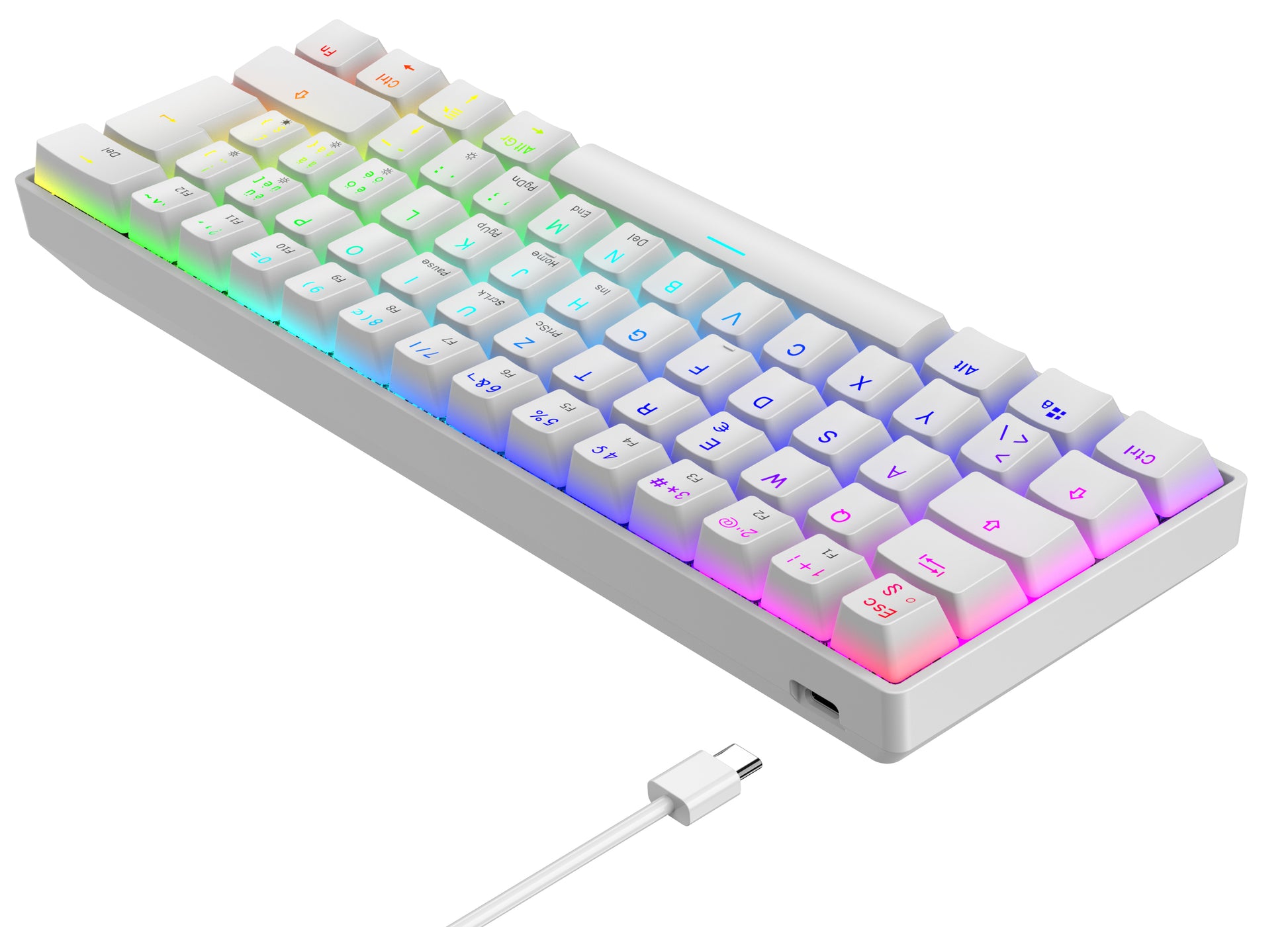 Deltaco Gaming GAM-175-W – Tastatur – Mechanisch – Verkabelt, USB-A – QWERTZ (CH) – Ohne Ziffernblock