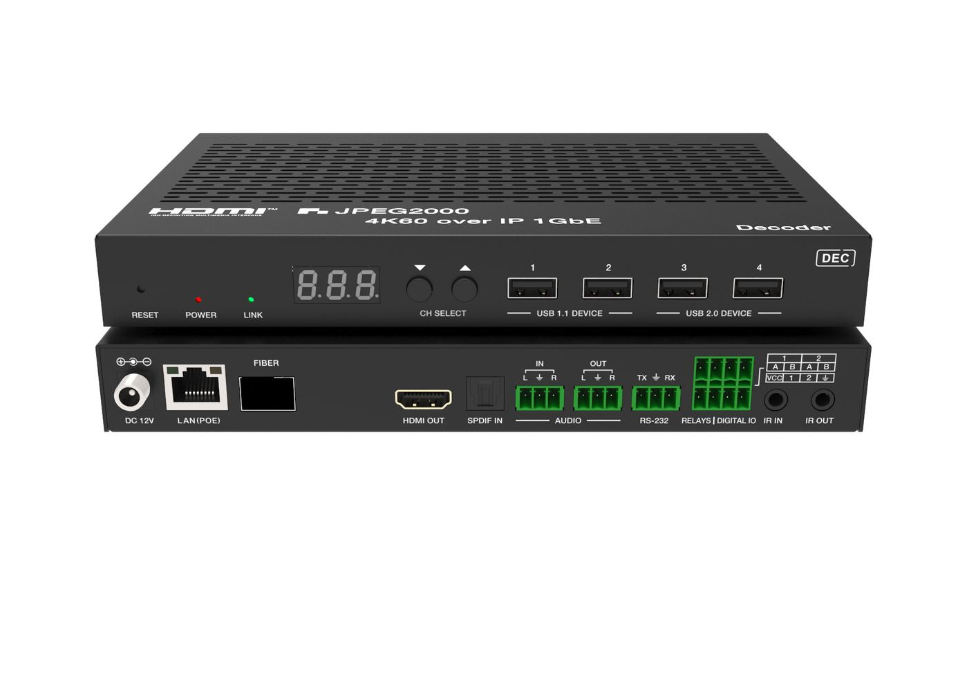 Vivolink VLVWIP2000-DEC – Video-Wand-Controller, über IP, 4K@60 Hz, JPEG2000