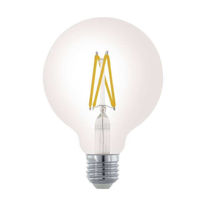 EGLO LED-Leuchtmittel E27 G95 – 806 lm, 7,5 W, Warmweiss 2700 K, dimmbar – Transparent, Glas – 1 Stk.