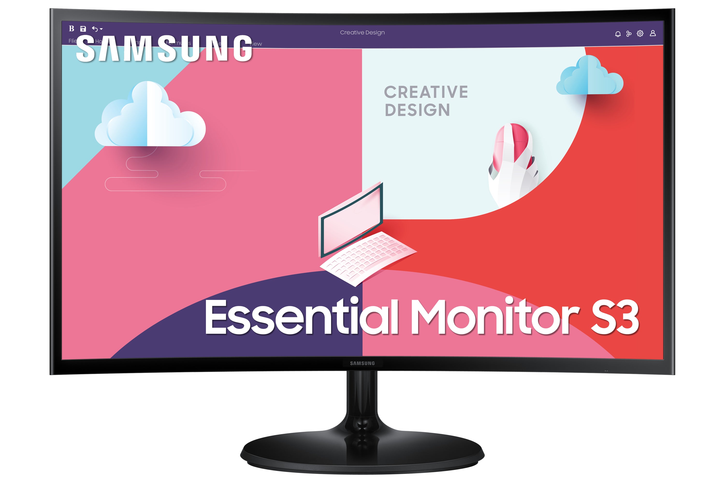 Samsung S36C – Monitor, 24" 1920 × 1080 (Full HD), VA, 75 Hz, 250 cd/m², VESA 75 × 75, Schwarz