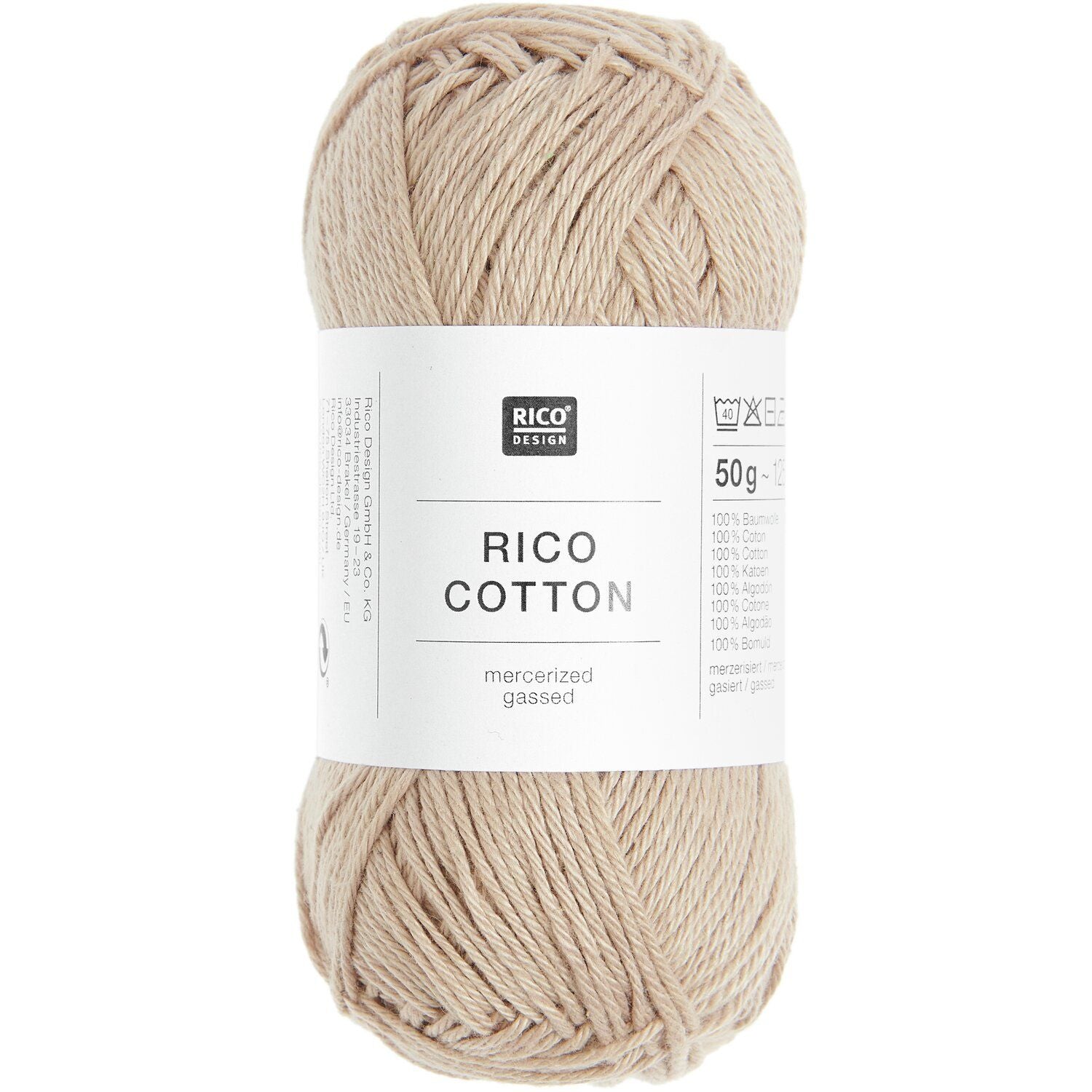 Rico Design Baumwollgarn Camel – 50 g, 125 m, Nadel 3,5 mm, 100% Baumwolle