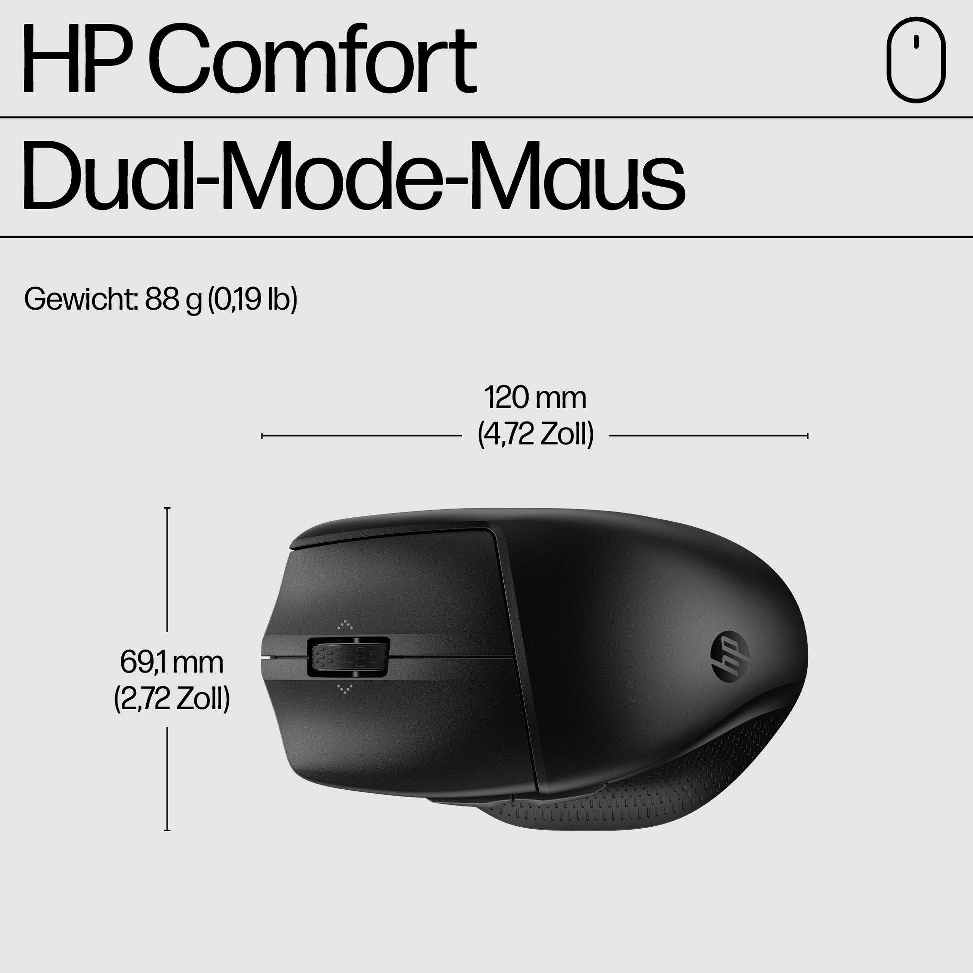 HP 685 Comfort Dual-Mode – Tastatur- und Maus-Set – Bluetooth & 2,4 GHz (Nano-Empfänger, USB-A) – mit Handballenauflage
