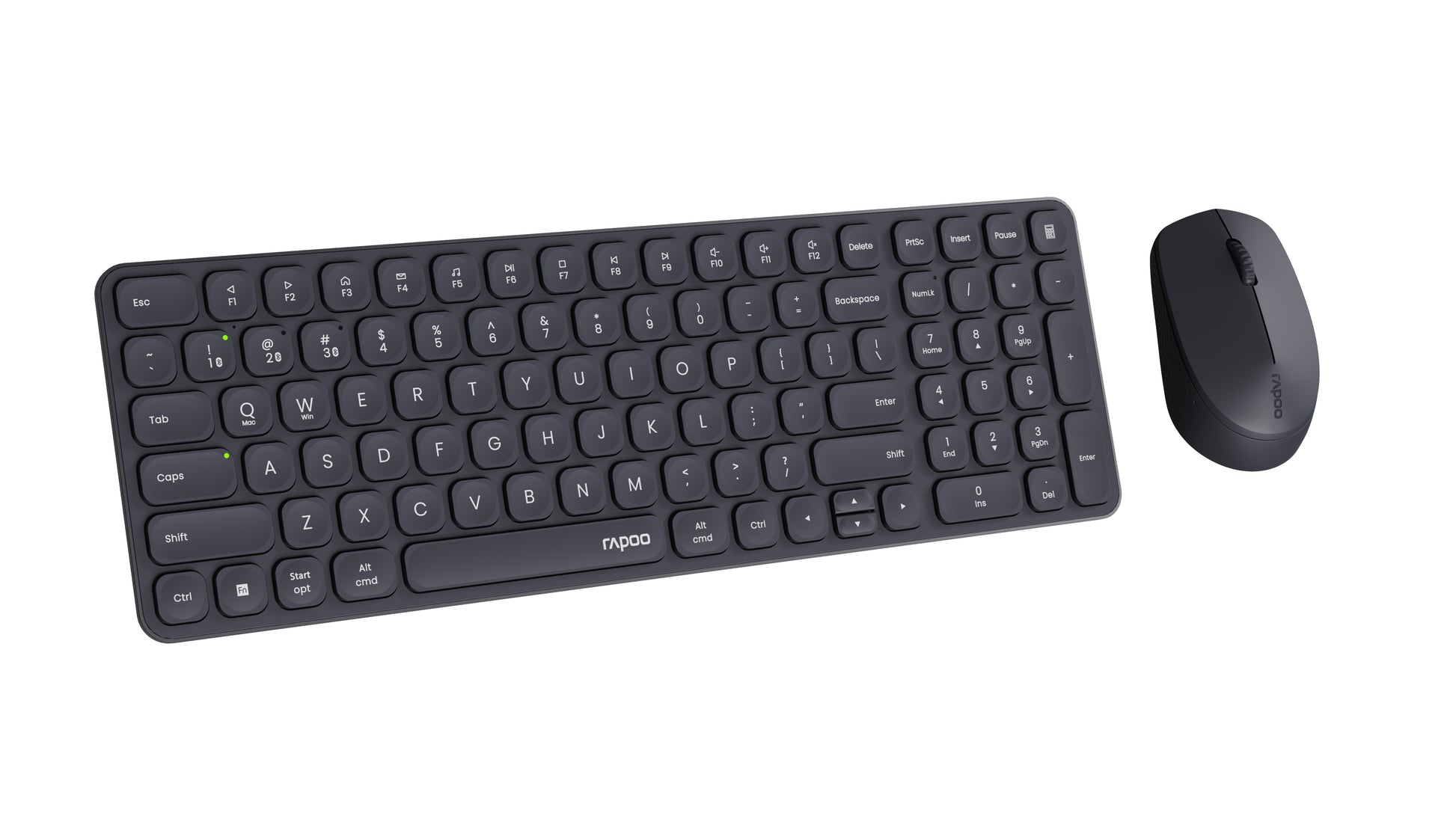 Rapoo 9310M Ultraslim – Tastatur, kabellos (2,4 GHz), CH-Layout (DE-CH), Fullsize (mit Ziffernblock), Membran