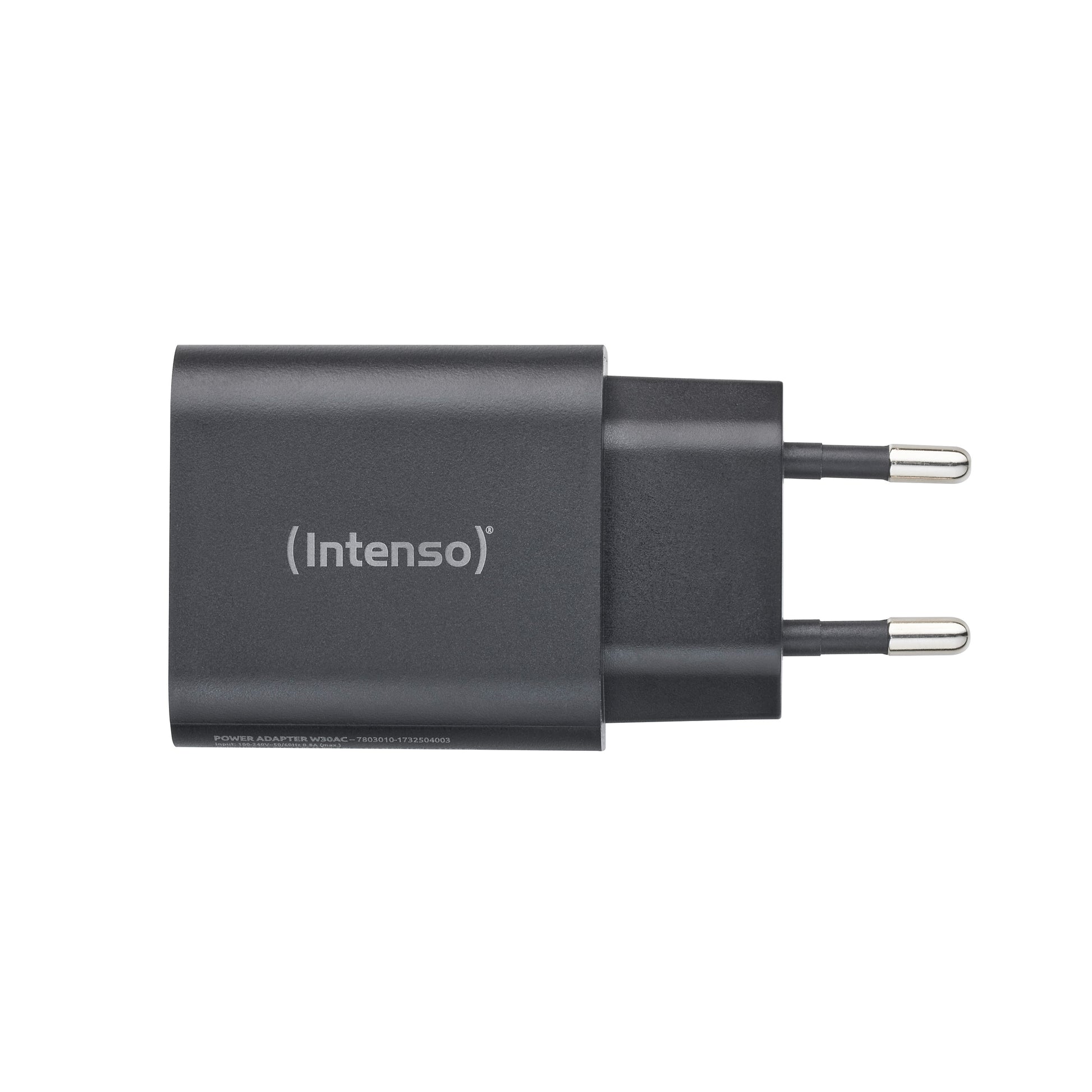 Intenso W30AC USB-Ladegerät 30 W – USB-C×1, USB-A×1 – Schwarz