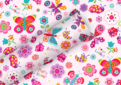 Braun + Company Geschenkpapier – Flying Friends – gestrichenes Papier, 700 × 2000 mm