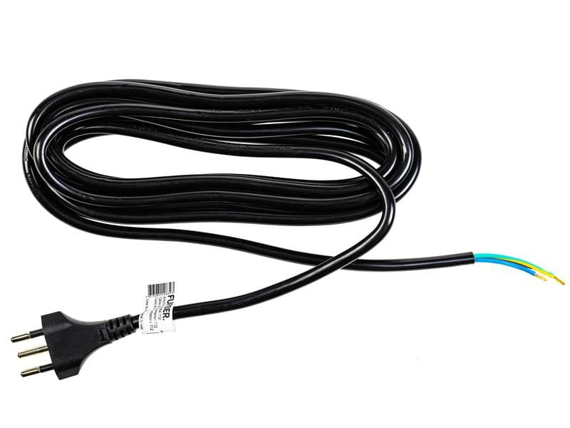 Furber. Verlängerungskabel, T12–offen, 5 m, 1 mm², mit Kinderschutz, angespritzt – schwarz