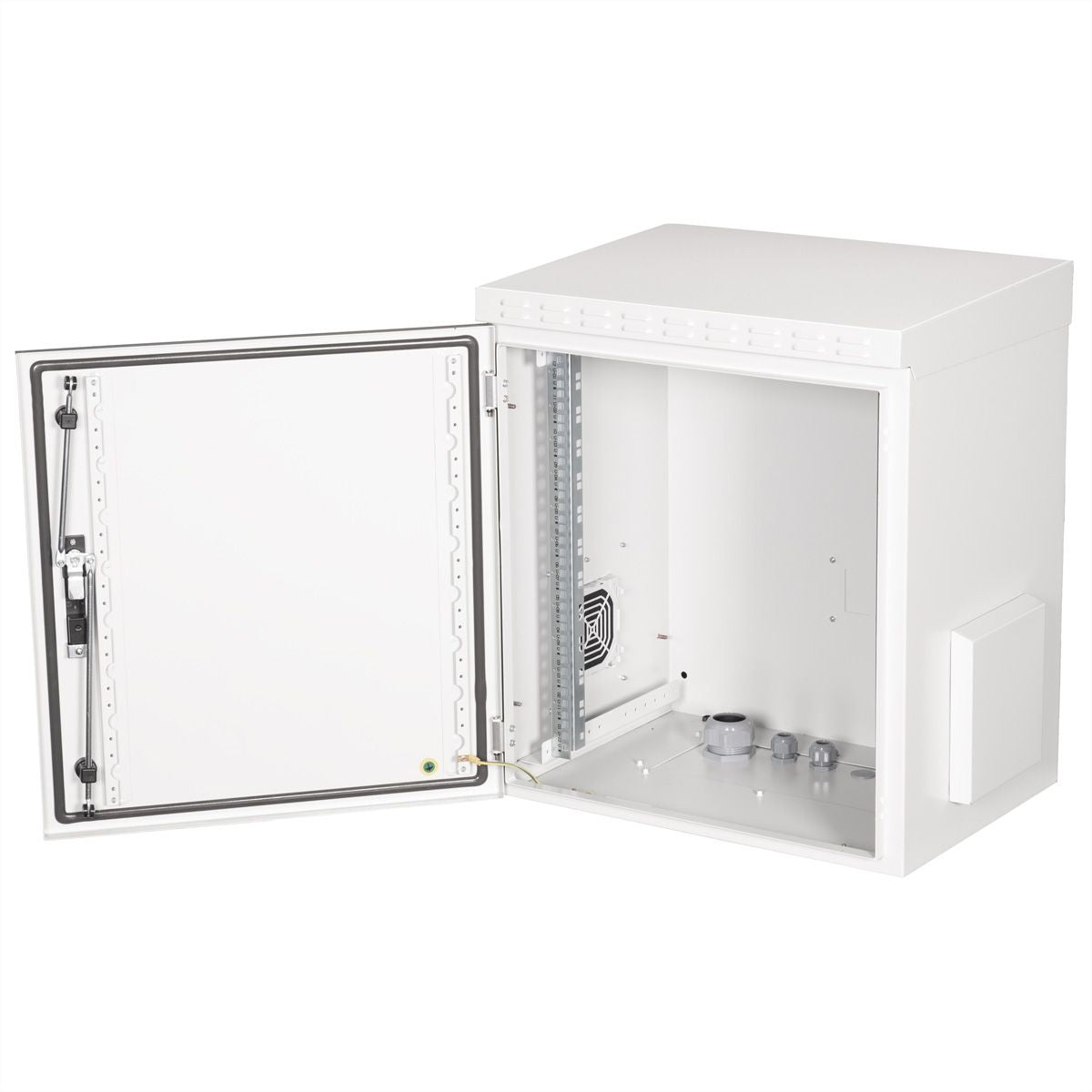 ROLINE Pro – 19" Wandverteiler 12U, IP55, abschliessbar, 600 × 450 × 713 mm, lichtgrau, Stahl