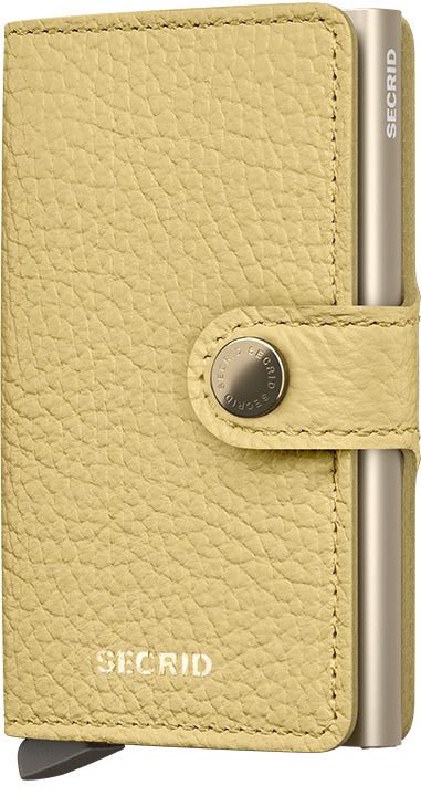 Secrid Miniwallet Kartenetui – RFID-Schutz, 10 Karten – 65 × 21 × 102 mm – Gelb – Leder