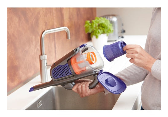 Black & Decker Black+Decker BHHV520BFP – Akku-Handstaubsauger – Trocken, beutellos, 18 V, 35 AW – Schwarz/Violett