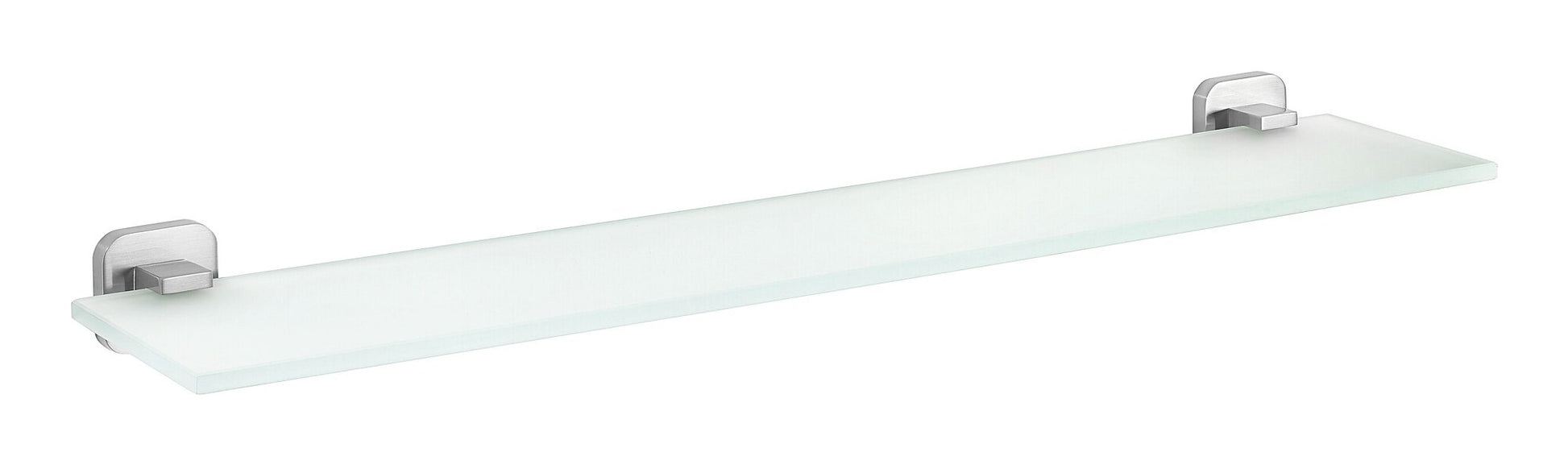 TESA Seifenhalter (Wand) 40461 – Glas/Metall, Kleben (Klebekissen), 60×5×12,3 cm, Silber