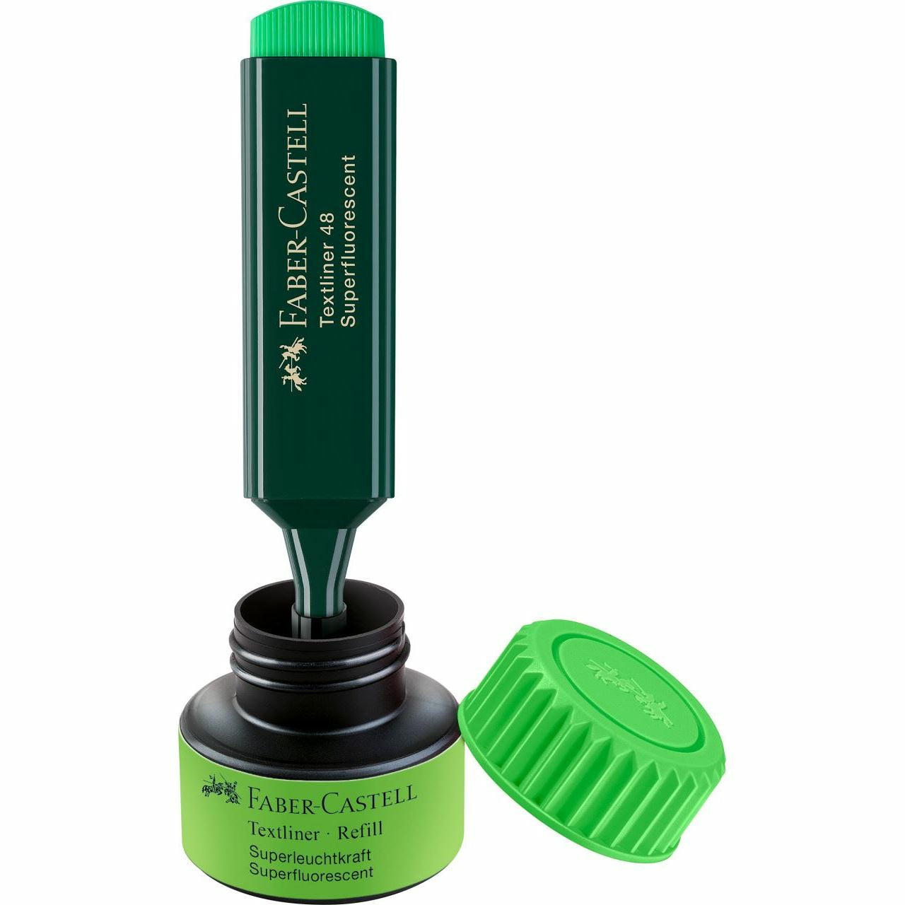 Faber-Castell Nachfülltinte 1549 für Textliner Grip Marker 1543 und 1546 – grün, 1–5 mm, 30 ml
