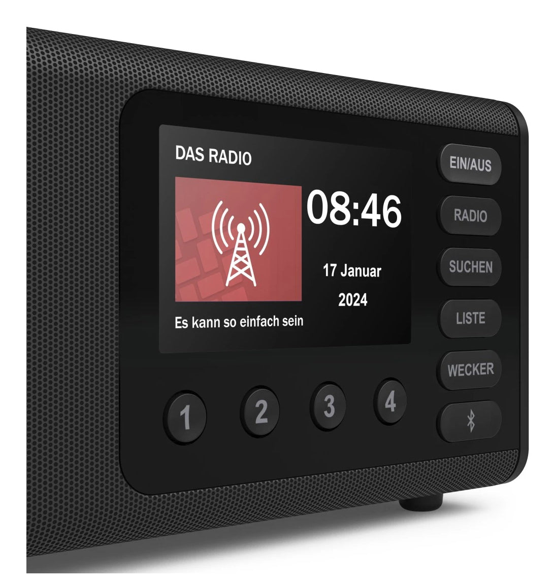 Hama DR1001 – Radiowecker DAB+/FM, Bluetooth, 2 Weckzeiten – Schwarz