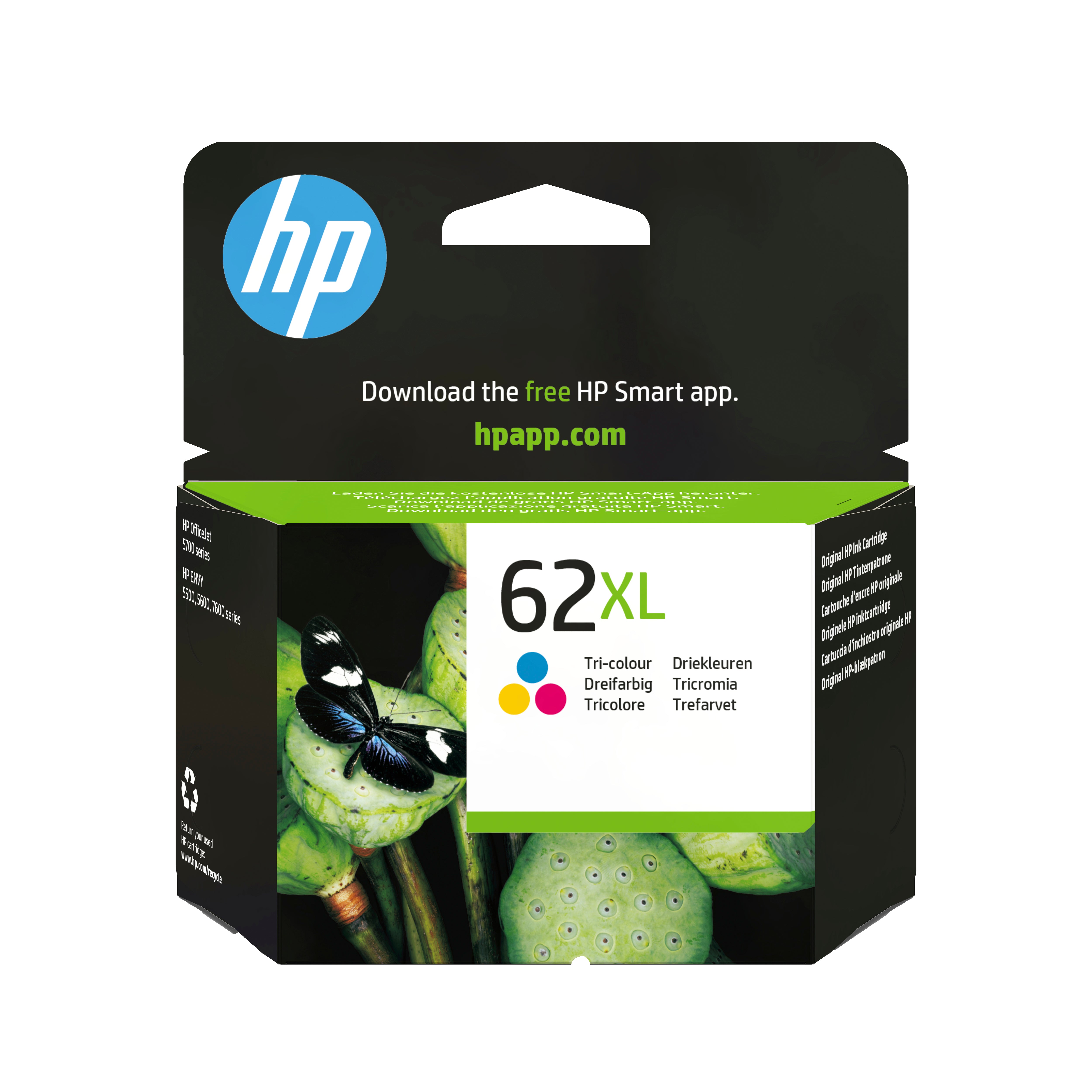 HP 62XL Dreifarbig Tintenpatrone (Original) – 415 Seiten – für HP Envy 5540/5542/5543…