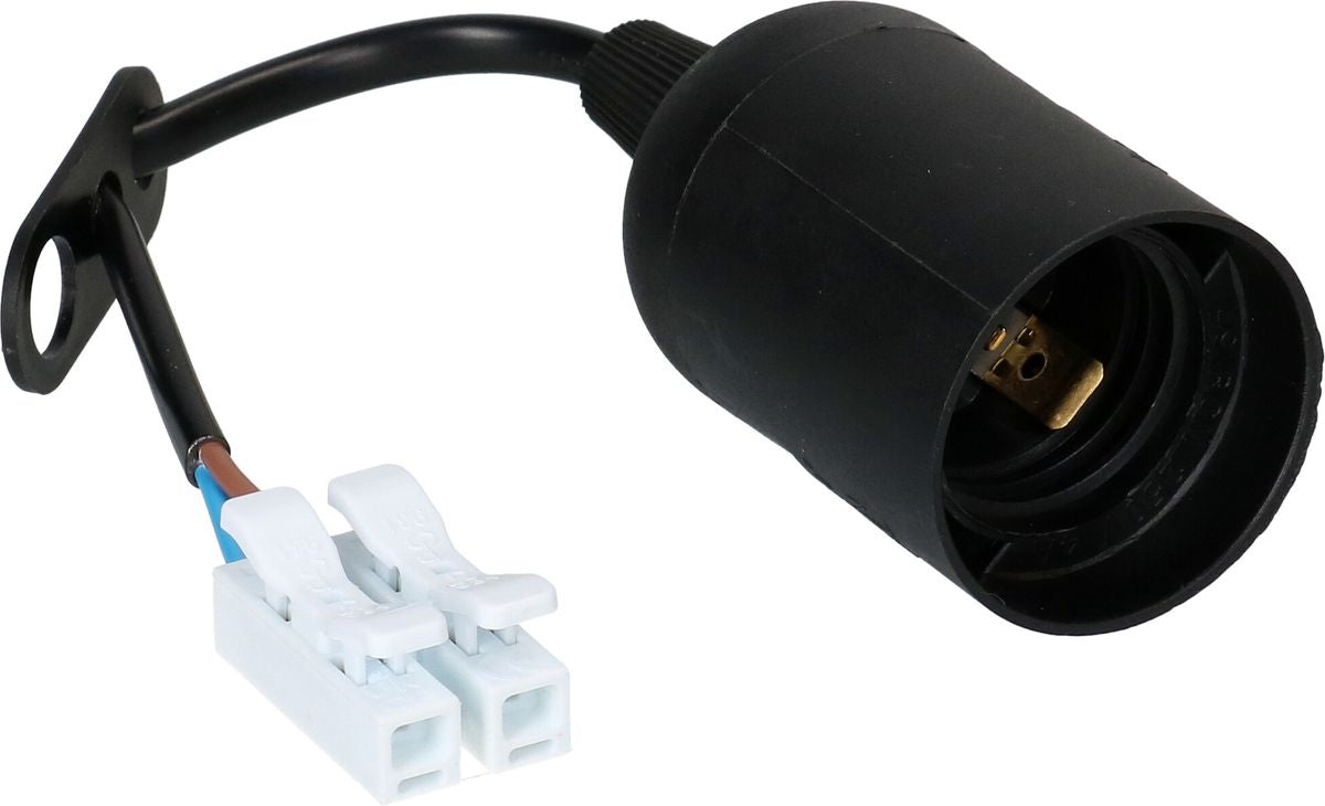 Max Hauri AG Max Hauri Fassung E27 – Kabel 0,12 m, Kunststoff, Schwarz, 60 W, 230 V – 1 Stk.