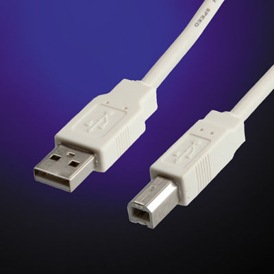 VALUE USB-A auf USB-B Kabel – USB 2.0 (480 Mbit/s) – 3 m – Geschirmt – Grau