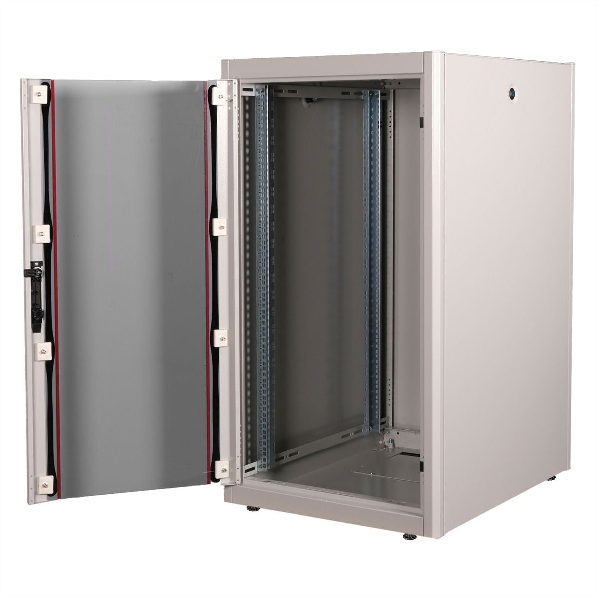 ROLINE Basic – 19" Netzwerkschrank 22U, abschliessbar, IP20, 600 × 800 × 1125 mm, lichtgrau, Stahl