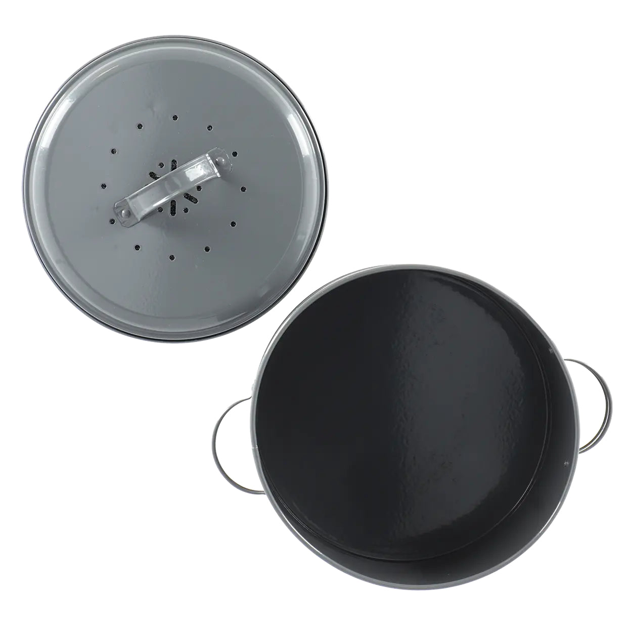 Esschert Design Komposteimer C2140 – 6,3 l – Stahl, rund – Anthrazit – mit Filter