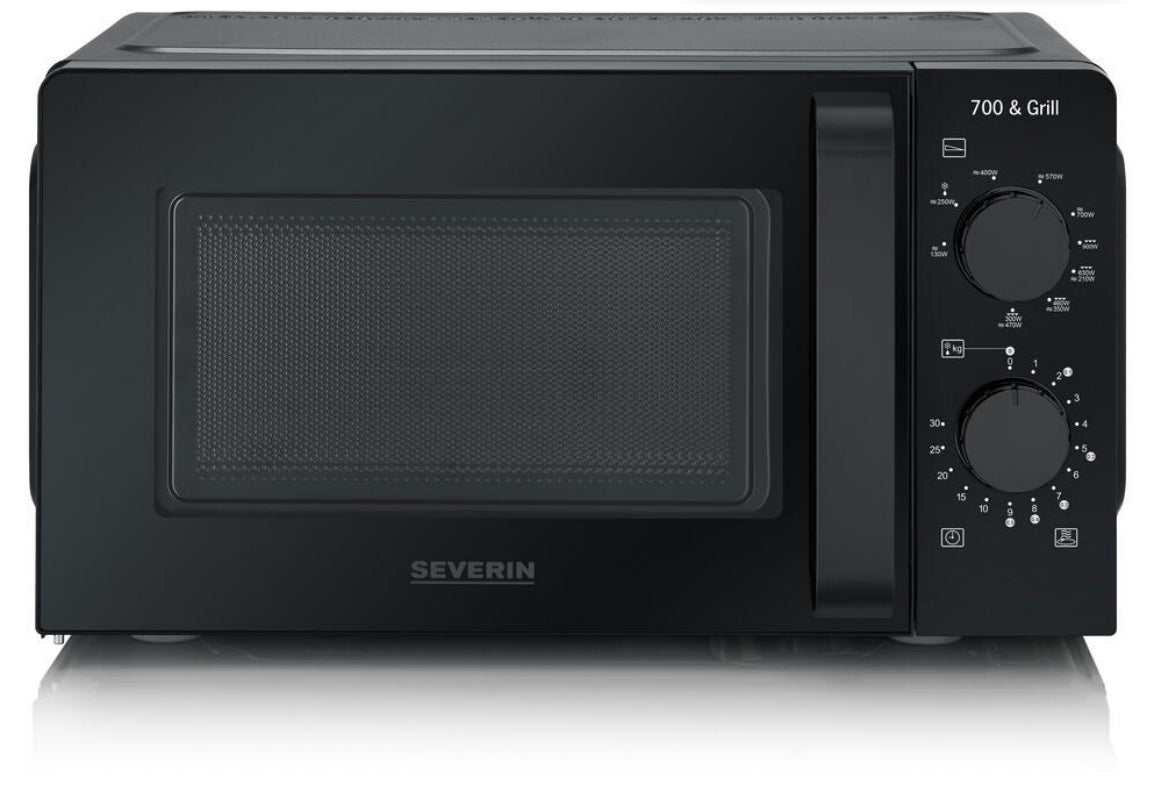 Severin Kombi-Mikrowelle MW9189CH – 19 l, Grill, 700 W – Schwarz