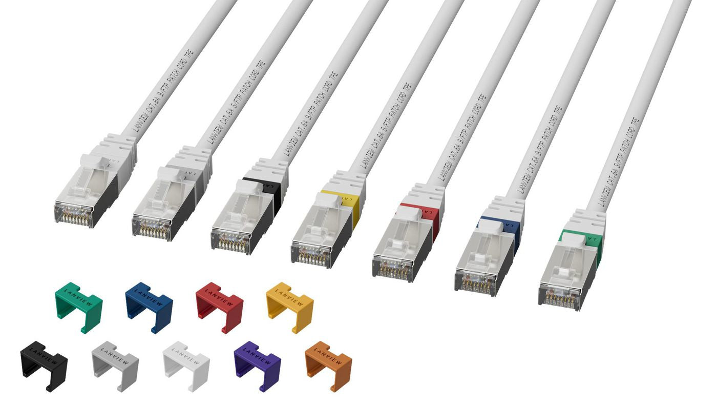 Lanview Cat6A Patchkabel – S/FTP, 0,25 m, Weiss, LSZH, RJ-45