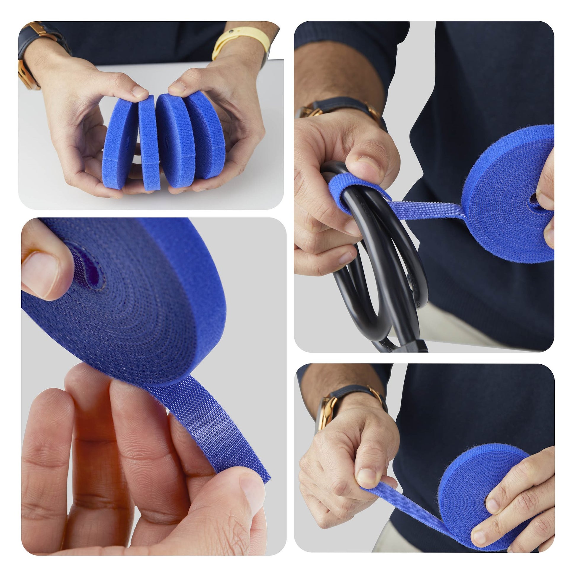 StarTech.com Klettbandrolle, 12,7 mm × 4,6 m, Blau, 4 Stück