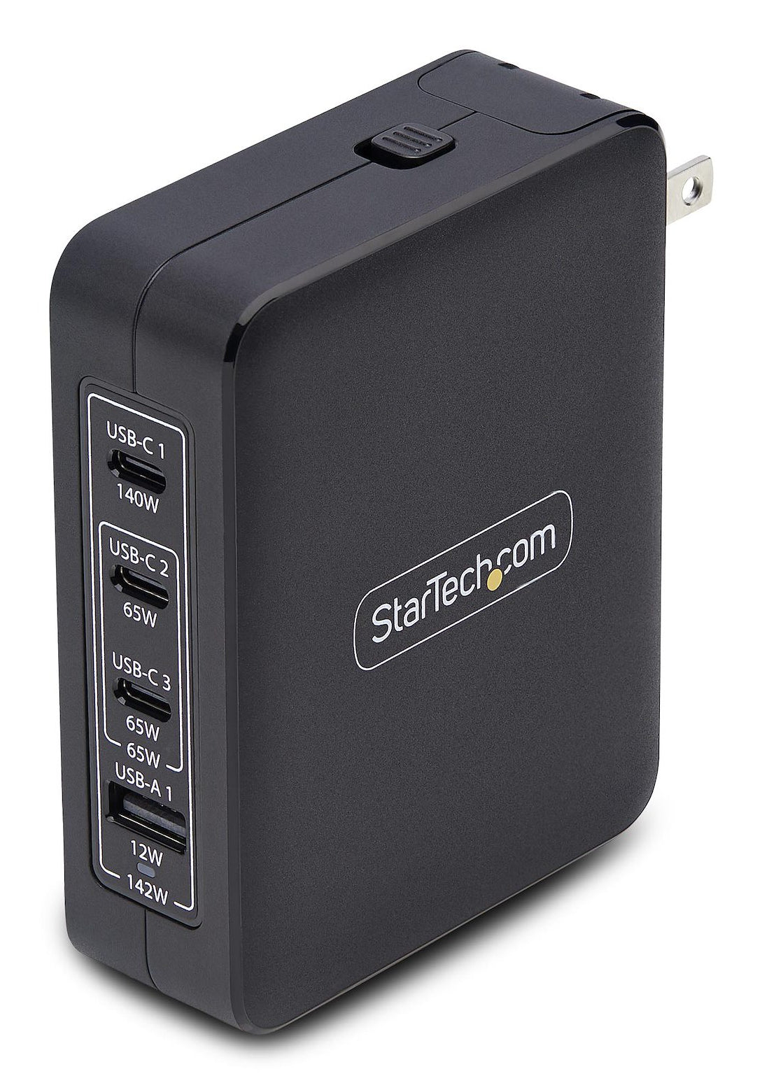 StarTech.com USB-Wandladegerät 140 W – PD 3,1, PPS, GaN – International – USB-C×3, USB-A×1 – Schwarz
